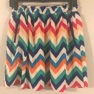 Boutique Chevron Multi-Colored Skirt